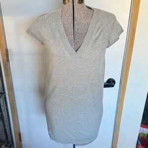 Donna Karan V-Neck Short Sleeve Cashmere Dress